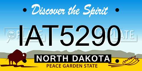 IAT5290 North Dakota License Plate