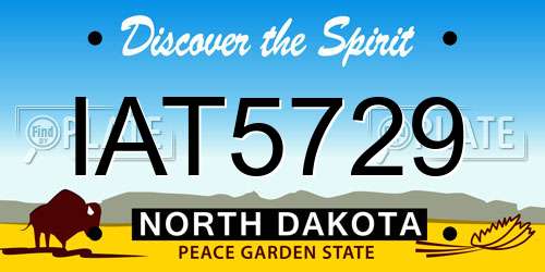 IAT5729 North Dakota License Plate