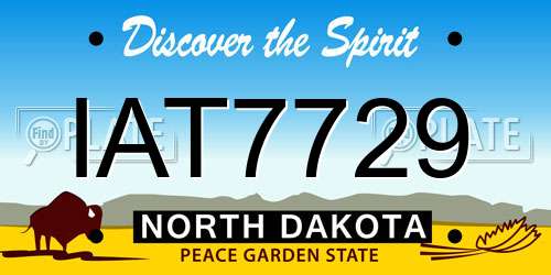 IAT7729 North Dakota License Plate