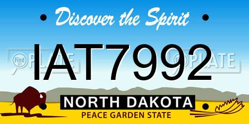 IAT7992 North Dakota License Plate