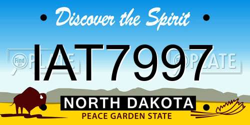 IAT7997 North Dakota License Plate