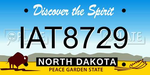 IAT8729 North Dakota License Plate