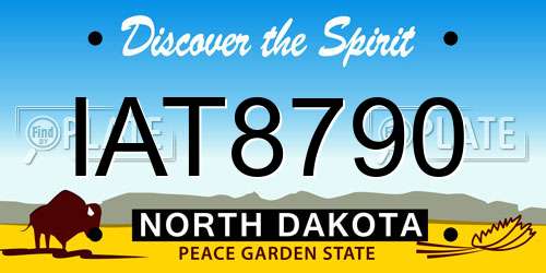 IAT8790 North Dakota License Plate
