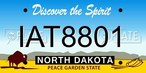 IAT8801 North Dakota License Plate