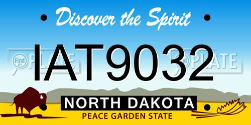 IAT9032 North Dakota License Plate