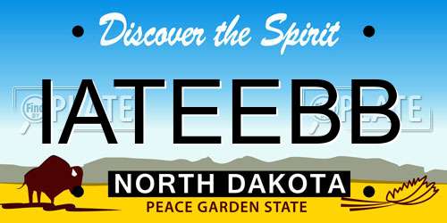 IATEEBB North Dakota License Plate