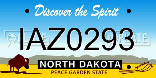 IAZ0293 North Dakota License Plate