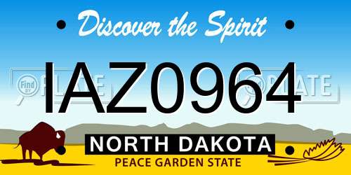 IAZ0964 North Dakota License Plate