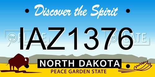 IAZ1376 North Dakota License Plate