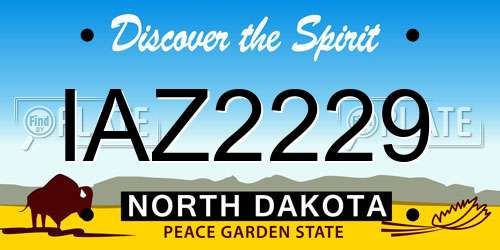 IAZ2229 North Dakota License Plate