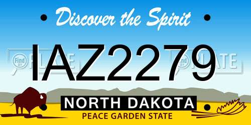IAZ2279 North Dakota License Plate