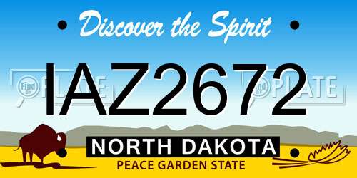 IAZ2672 North Dakota License Plate