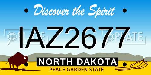 IAZ2677 North Dakota License Plate