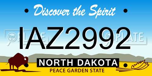 IAZ2992 North Dakota License Plate