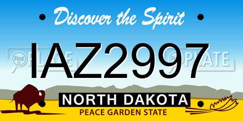 IAZ2997 North Dakota License Plate
