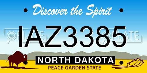 IAZ3385 North Dakota License Plate