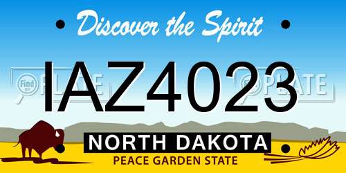 IAZ4023 North Dakota License Plate
