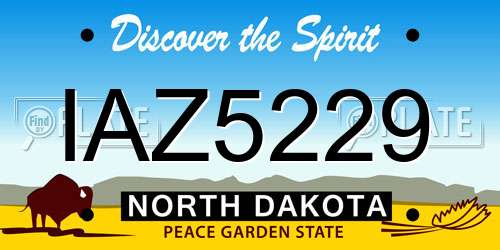 IAZ5229 North Dakota License Plate