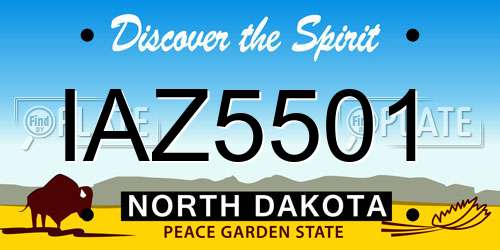 IAZ5501 North Dakota License Plate