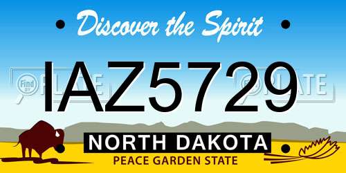 IAZ5729 North Dakota License Plate