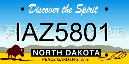 IAZ5801 North Dakota License Plate