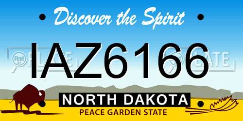 IAZ6166 North Dakota License Plate