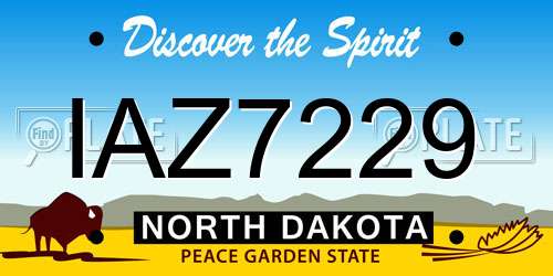 IAZ7229 North Dakota License Plate