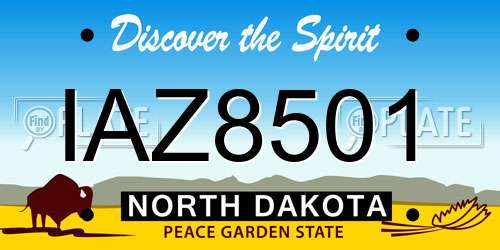 IAZ8501 North Dakota License Plate