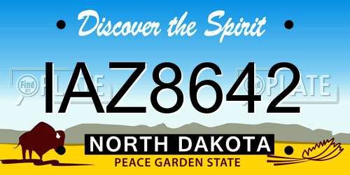 IAZ8642 North Dakota License Plate