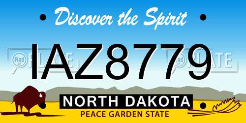 IAZ8779 North Dakota License Plate