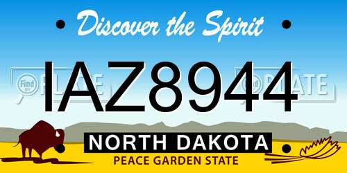 IAZ8944 North Dakota License Plate