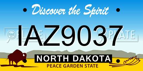 IAZ9037 North Dakota License Plate