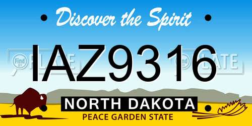 IAZ9316 North Dakota License Plate