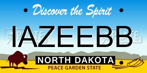IAZEEBB North Dakota License Plate