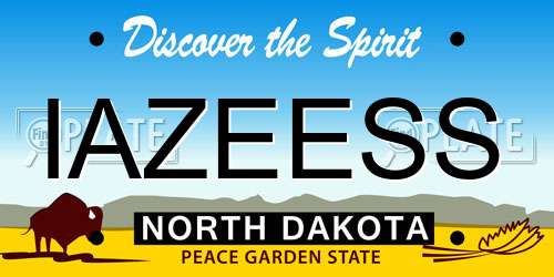 IAZEESS North Dakota License Plate