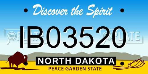 IB03520 North Dakota License Plate