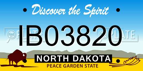 IB03820 North Dakota License Plate