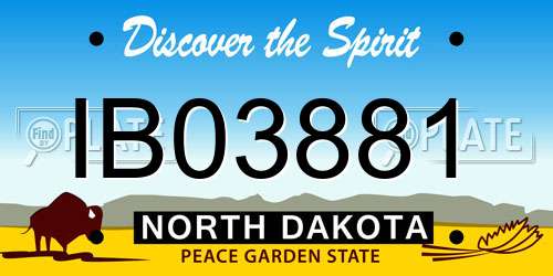 IB03881 North Dakota License Plate
