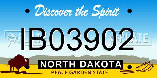 IB03902 North Dakota License Plate