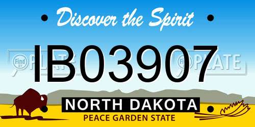 IB03907 North Dakota License Plate