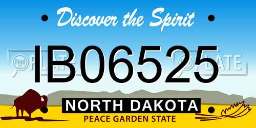 IB06525 North Dakota License Plate