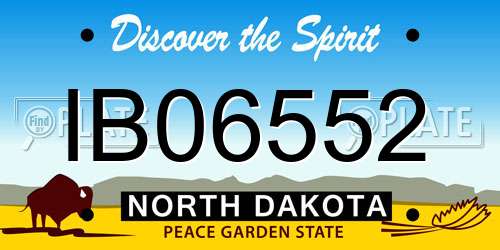 IB06552 North Dakota License Plate