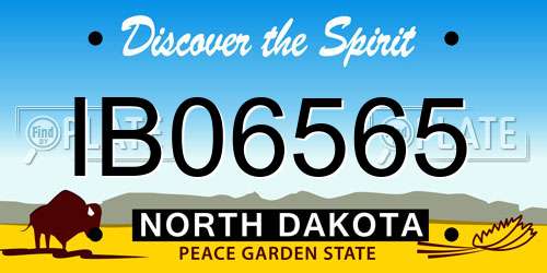 IB06565 North Dakota License Plate