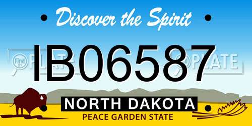IB06587 North Dakota License Plate