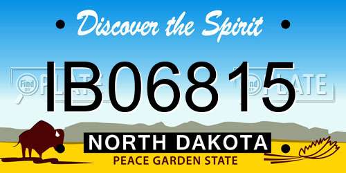 IB06815 North Dakota License Plate