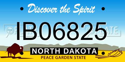 IB06825 North Dakota License Plate