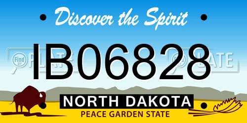 IB06828 North Dakota License Plate