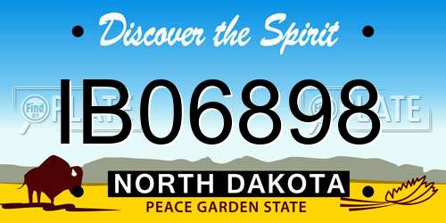 IB06898 North Dakota License Plate