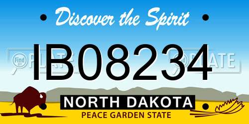 IB08234 North Dakota License Plate