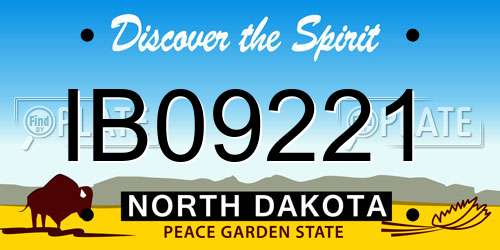 IB09221 North Dakota License Plate